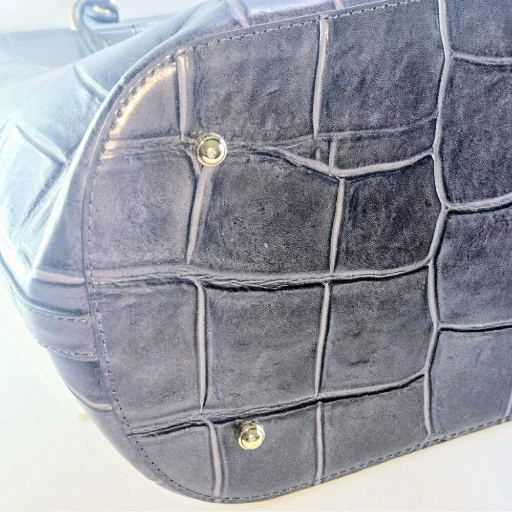 BRAHMIN Bag Ezra Nocturnal Lysander Grey/Purplish Tote Leather AUTHENTIC NEW
